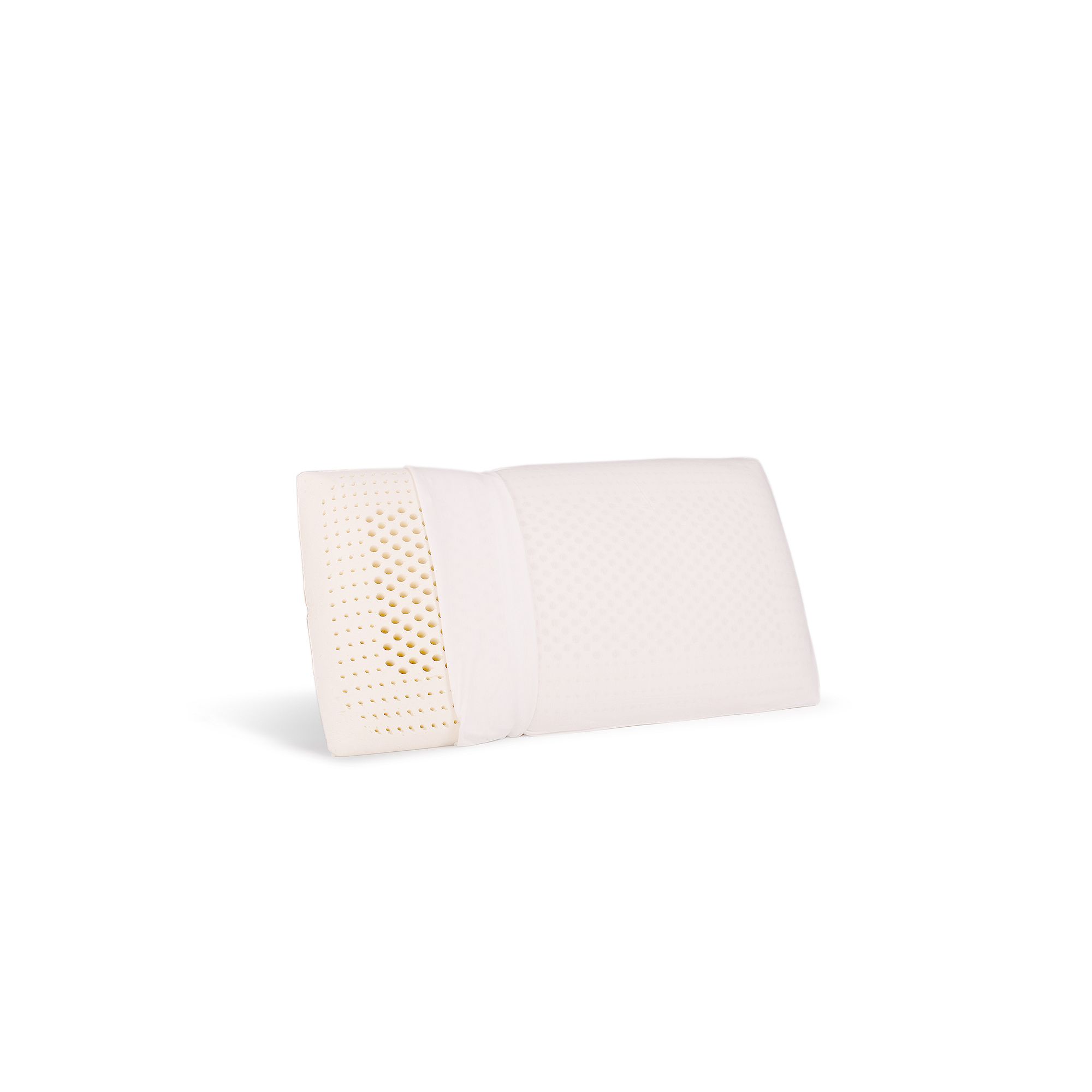 Standard Latex Foam Pillow with Cover, White