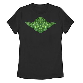 Juniors' Star Wars Yoda Clover Face St Patrick's Day Tee