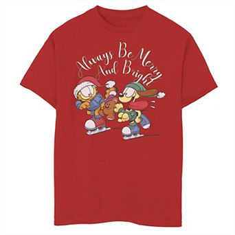 Boys 8-20 Garfield Merry And Bright Holiday Graphic Tee