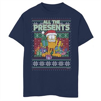 Boys 8-20 Garfield All Presents Ugly Sweater Graphic Tee