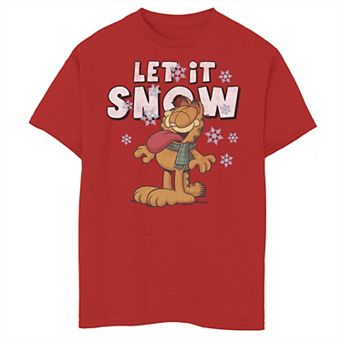 Boys 8-20 Garfield Let It Snow Holiday Text Graphic Tee