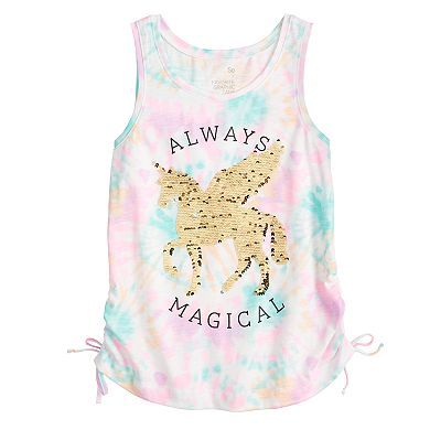 Girls 4-20 & Plus Size SO Tie Dye Cinched Side Tank Top