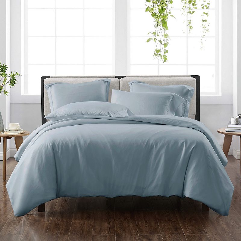 Cannon Solid Duvet Cover Set with Shams, Blue, King