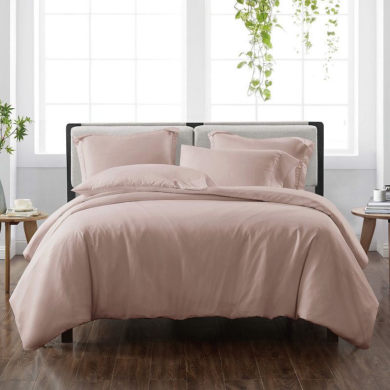 Cannon Solid Duvet Cover Set with Shams, Pink, Full/Queen