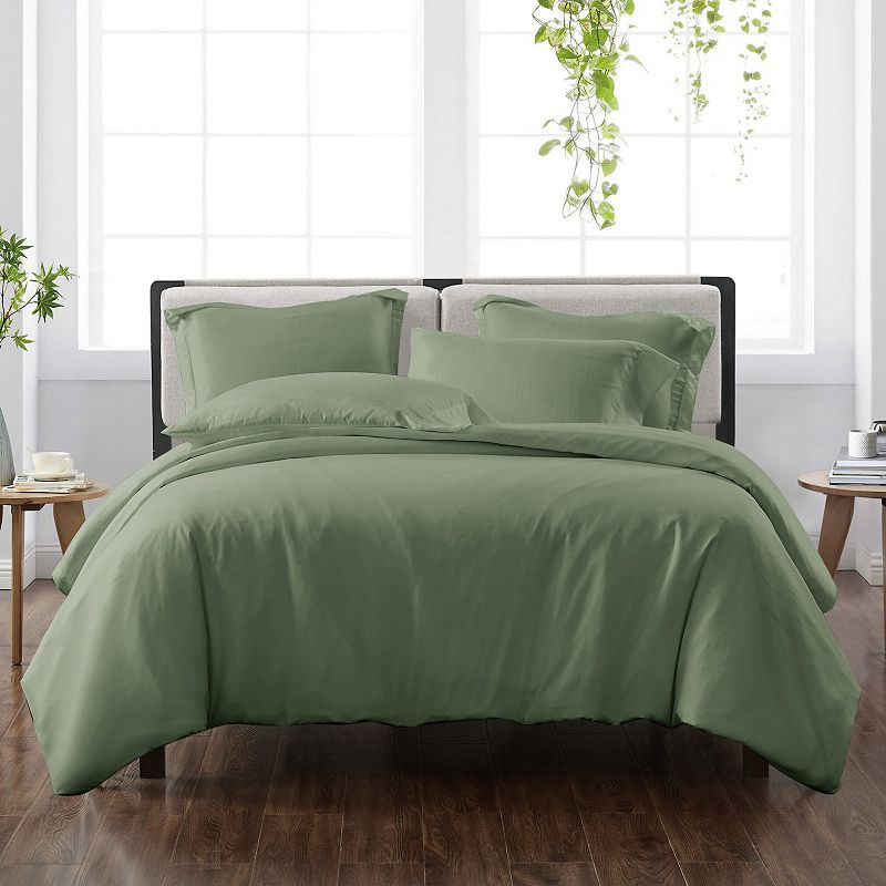 Cannon Solid Duvet Cover Set with Shams, Green, King