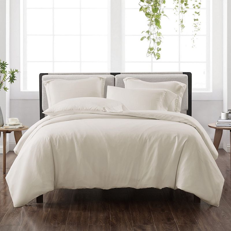 Cannon Solid Duvet Cover Set with Shams, White, Full/Queen