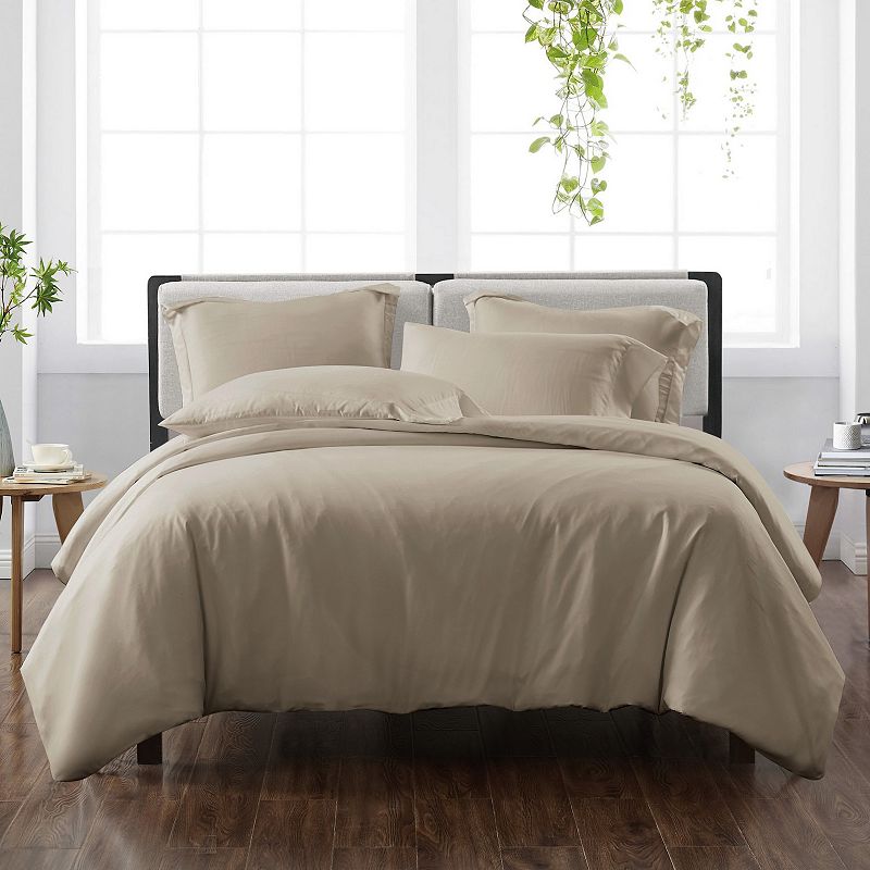 27474712 Cannon Solid Duvet Cover Set with Shams, Beig/Gree sku 27474712