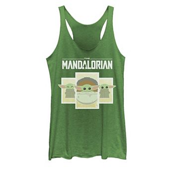 Juniors' Star Wars The Mandalorian The Child Cartoon Panels Tank Top