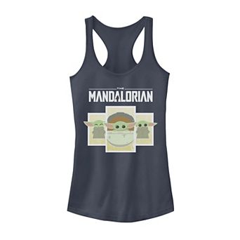 Juniors' Star Wars The Mandalorian The Child Cartoon Panels Tank Top