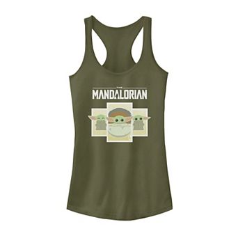 Juniors' Star Wars The Mandalorian The Child Cartoon Panels Tank Top