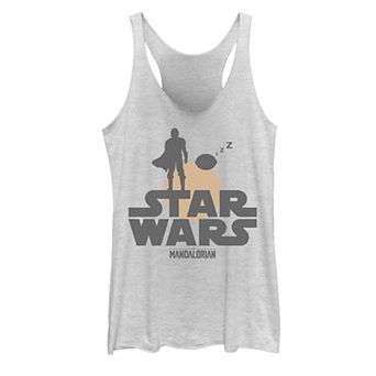 Juniors' Star Wars The Mandalorian The Child Sunset Silhouette Logo Tank Top