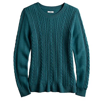 Women's Croft & Barrow® The Classic Cable-Knit Crewneck Sweater