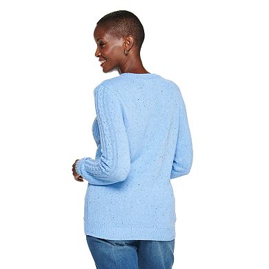 Women's Croft & Barrow® The Classic Cable-Knit Crewneck Sweater