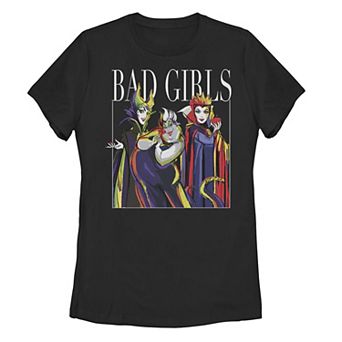 Disney Villains Juniors' Bad Girls Group Shot Painted Graphic Tee