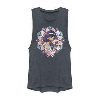 Juniors' Disney's Aladdin Jasmine Stained Glass Lotus Muscle Tank Top