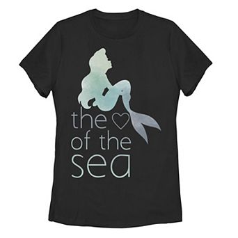 Juniors' Disney's The Little Mermaid Heart Of The Sea Watercolor Graphic Tee