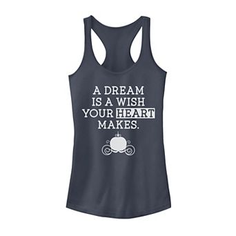 Juniors' Disney's Cinderella Dream Quote Carriage Graphic Tank Top