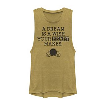 Juniors' Disney's Cinderella Dream Quote Carriage Muscle Tank Top