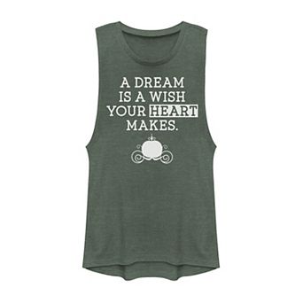 Juniors' Disney's Cinderella Dream Quote Carriage Muscle Tank Top