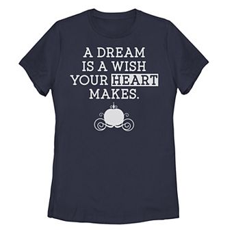 Juniors' Disney's Cinderella Dream Quote Carriage Graphic Tee