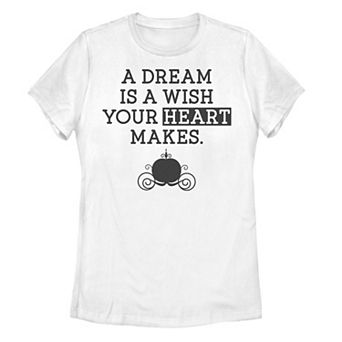 Juniors' Disney's Cinderella Dream Quote Carriage Graphic Tee
