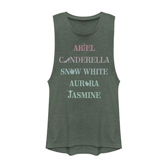 Juniors' Disney Princess Ariel, Cinderella, Snow White & Jasmine Muscle Tank Top
