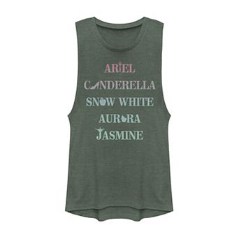 Juniors' Disney Princess Ariel, Cinderella, Snow White & Jasmine Muscle Tank Top