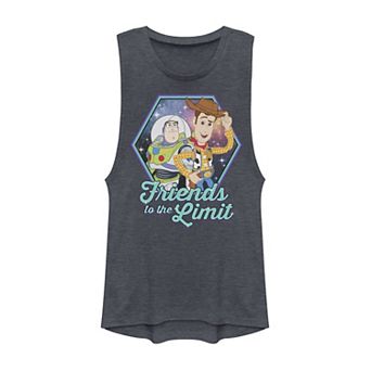 Juniors' Disney / Pixar Toy Story Buzz And Woody Friends To The Limit Muscle Tank Top