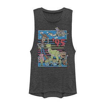 Juniors' Disney / Pixar Toy Story 95 Retro Distressed Colorful Muscle Tank Top