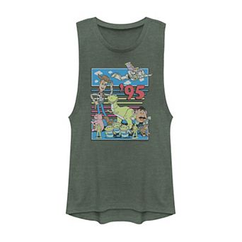 Juniors' Disney / Pixar Toy Story 95 Retro Distressed Colorful Muscle Tank Top
