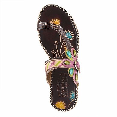 L'Artiste By Spring Step Santorini Women's Leather Thong Sandals