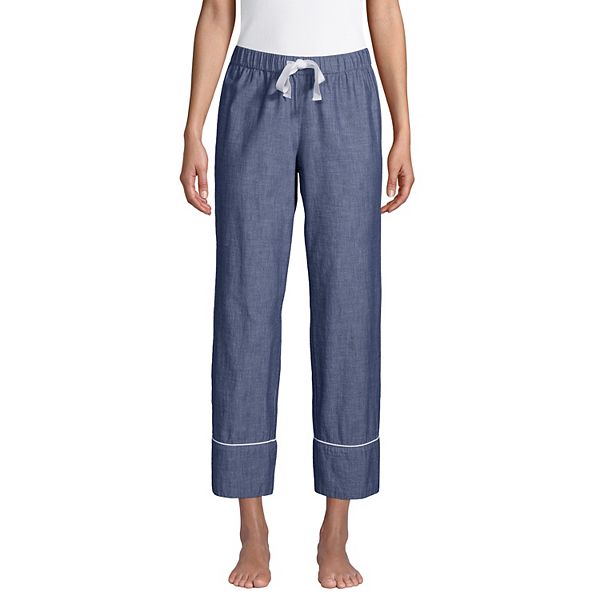 Petite Lands' End Cotton Poplin Crop Pajama Pants