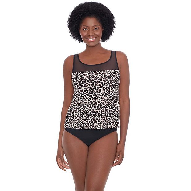 Women's Croft & Barrow® Mesh High-Neck Tummy Slimmer One-Piece Swimsuit