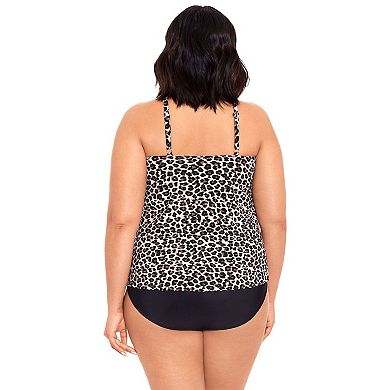 Plus Size Croft & Barrow® Tummy Slimmer Mesh High-Neck One-Piece Swimsuit