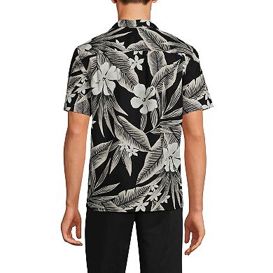 Men's Lands' End Traditional-Fit Hawaiian Button-Down Shirt