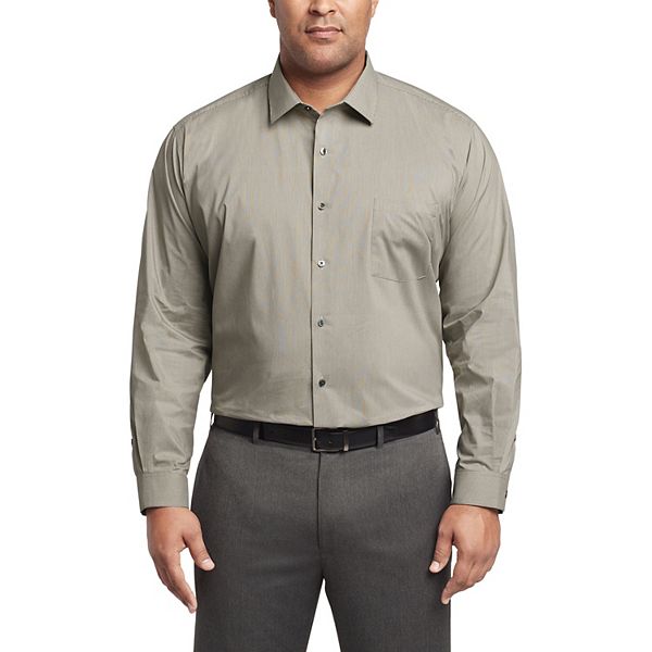 pvh dress shirts Van Heusen Men's Regular Fit Point Collar Poplin Dress Shirt In Pvh Leaf