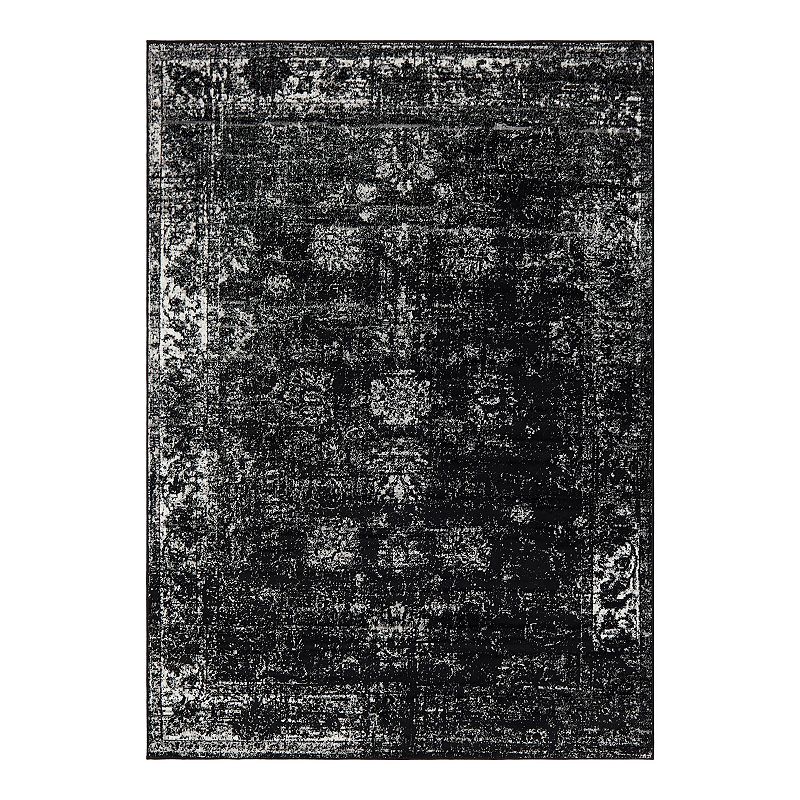 Unique Loom Casino Sofia Rug, Black, 8Ft Sq