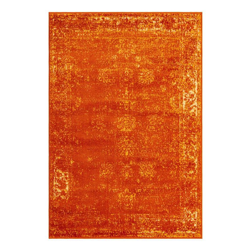 Unique Loom Casino Sofia Rug, Orange, 8Ft Sq