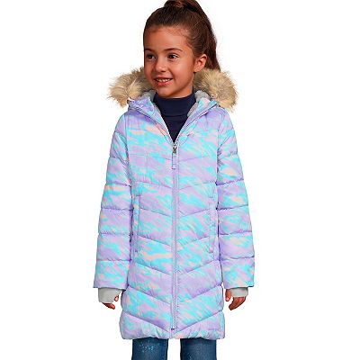 Girls 2 20 Lands End Fleece Lined ThermoPlume Coat