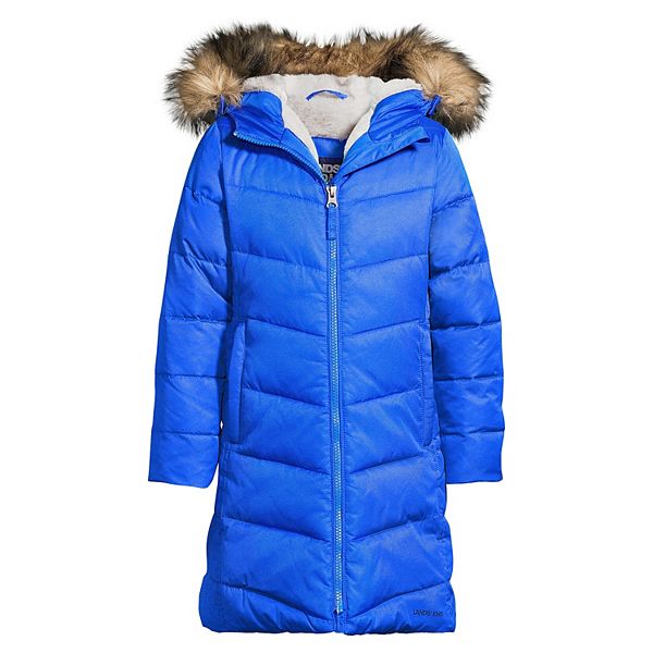 Girls 716 Lands' End FleeceLined ThermoPlume® Coat
