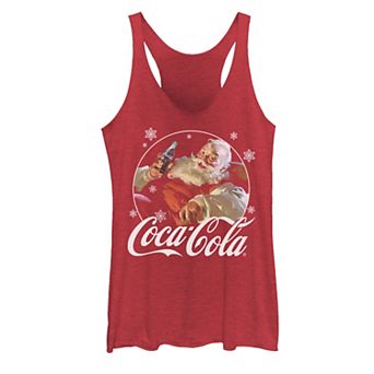 Juniors' Coca-Cola Vintage Relaxing Santa Christmas Graphic Tank Top