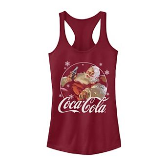 Juniors' Coca-Cola Vintage Relaxing Santa Christmas Graphic Tank Top