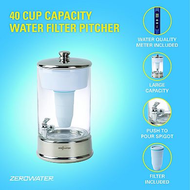 ZeroWater 40-Cup Glass Water Filtration Dispenser