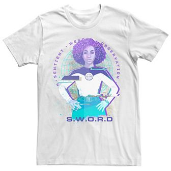 Men's Marvel WandaVision Sword Glitch Poster Tee