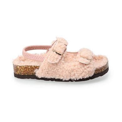 Jumping Beans® Magnetizing Toddler Girls' Faux-Fur Slide Sandals