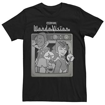 Men's Marvel WandaVision Retro Cartoon TV Logo Graphic Tee