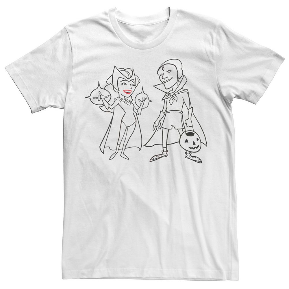 Men's Marvel WandaVision Halloween Scarlet Witch & Vision Line Art Tee