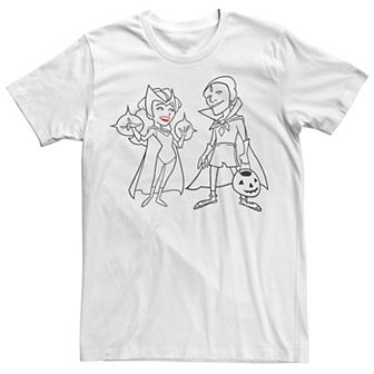 Men's Marvel WandaVision Halloween Scarlet Witch & Vision Line Art Tee