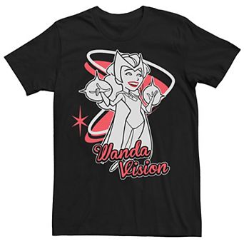 Men's Marvel WandaVision Scarlet Witch Retro Cartoon Tee