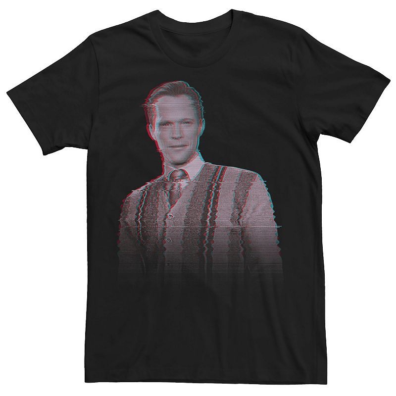Men's Marvel WandaVision Vision Television Glitch Portrait Tee, Size: Large, Black